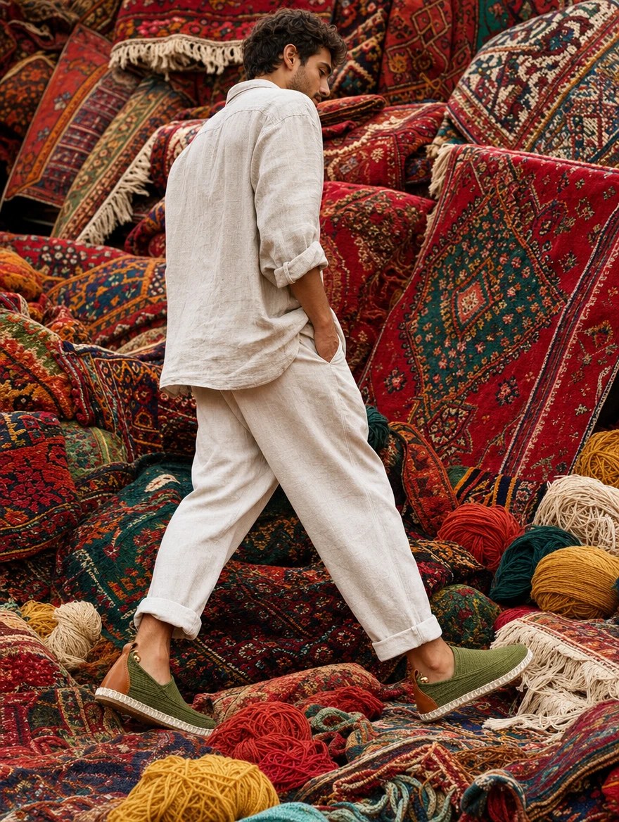 Giveh lifestyle photography, linen clothing and espadrilles