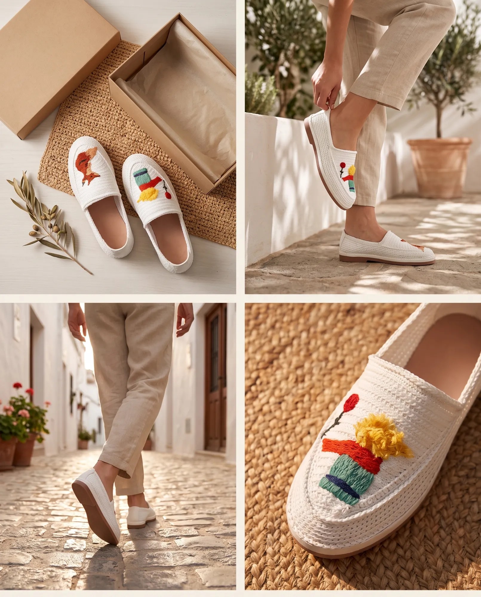 Giveh embroidered espadrilles, product photography